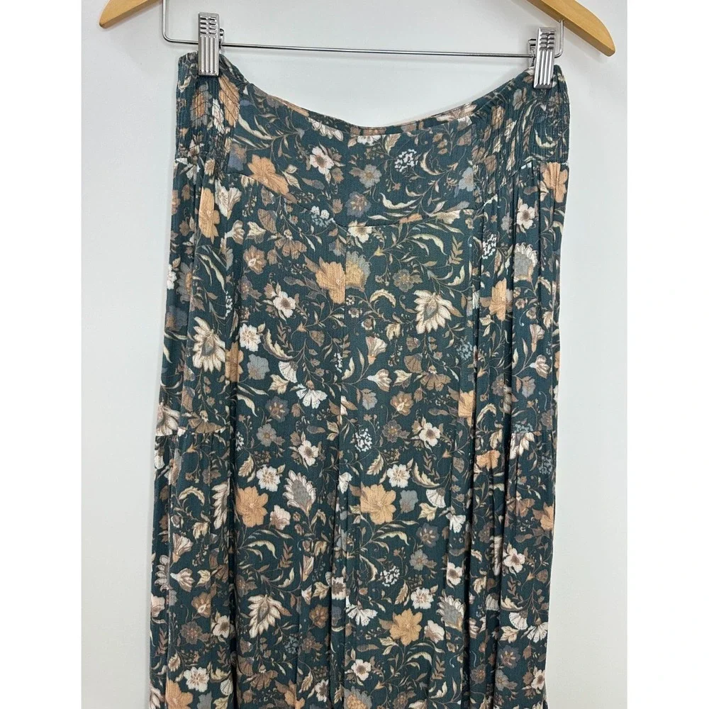 Easel Wide Leg Ruffle Pull On Elastic Waist Pant Floral Small Boho Beachy Resort - Picture 3 of 16
